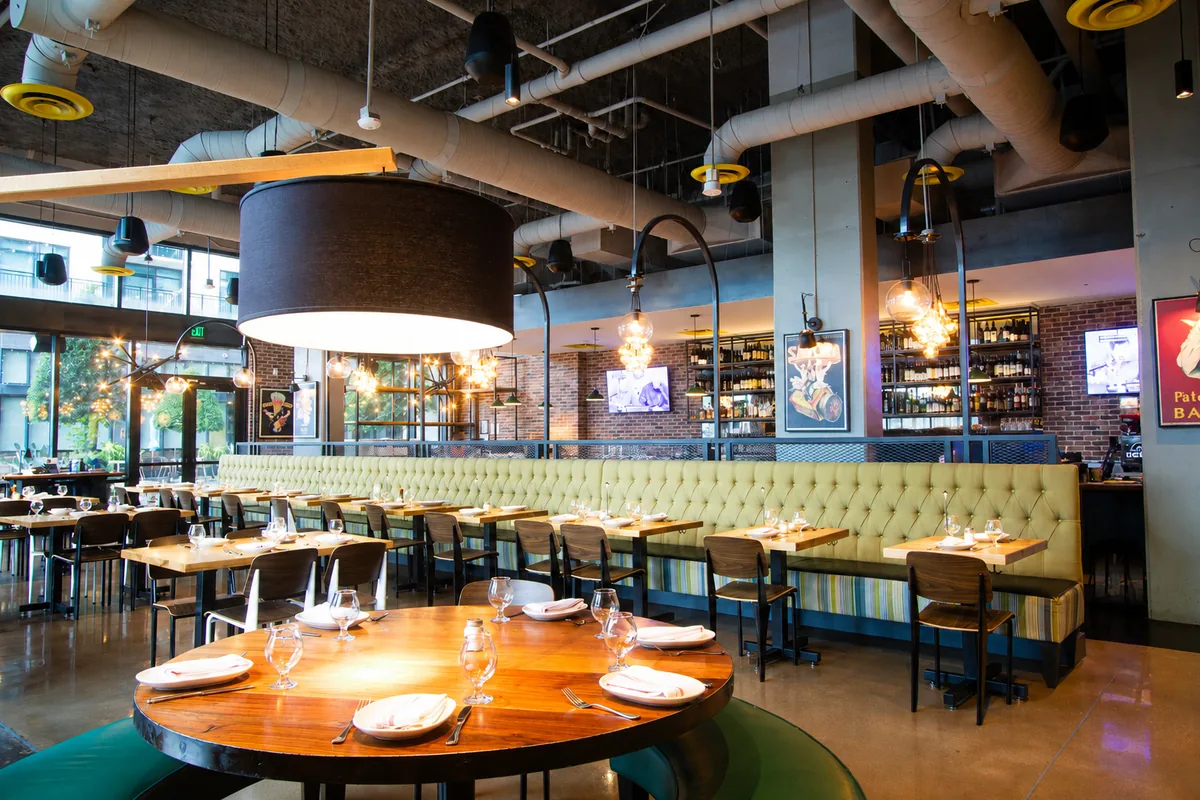 Families dining inside Russo's