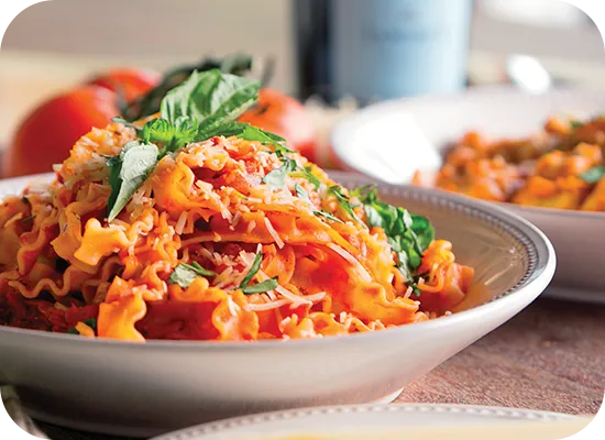 Fresh pasta entree served at Russo's