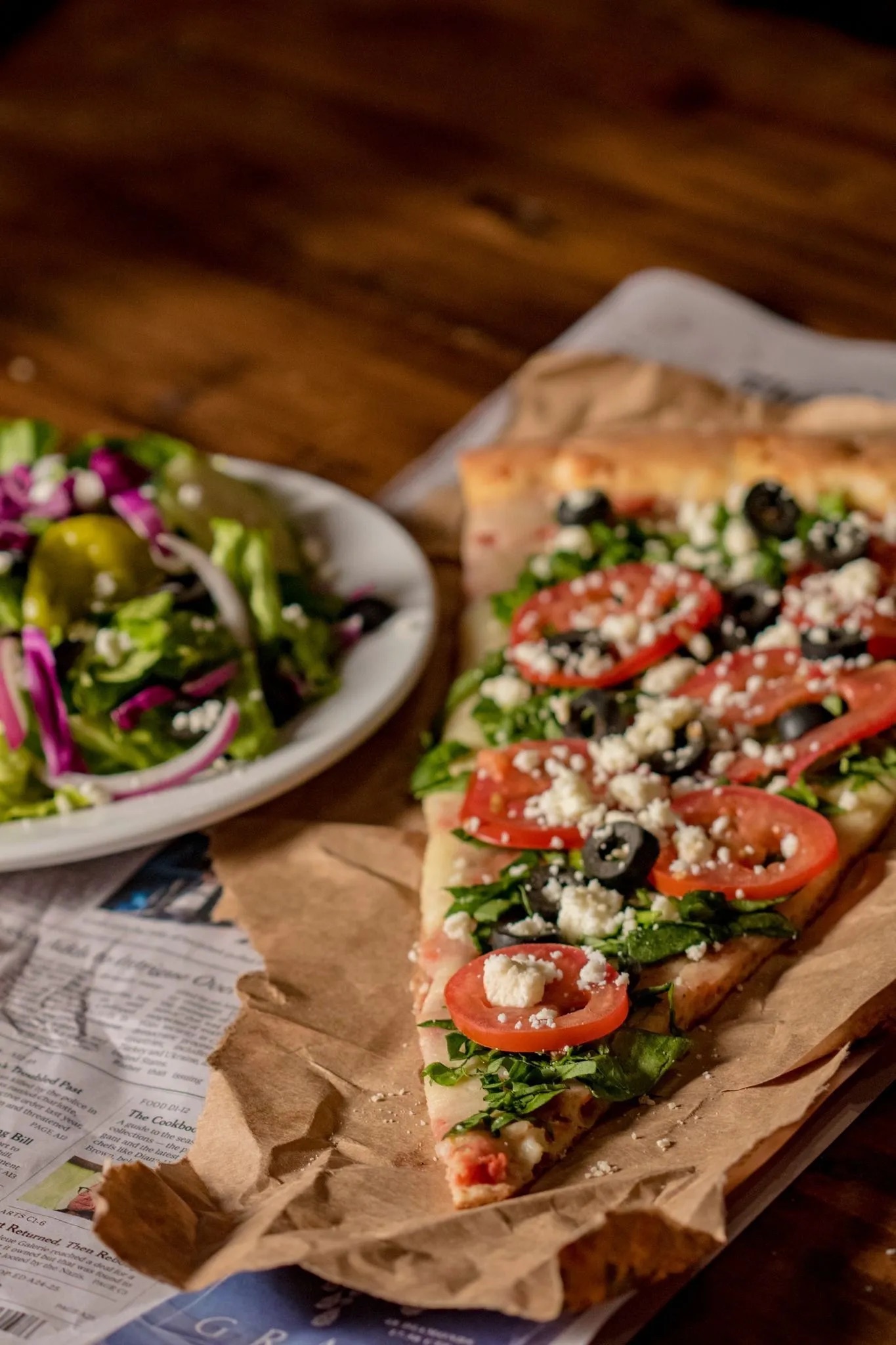 Russo's pizza and salad menu item